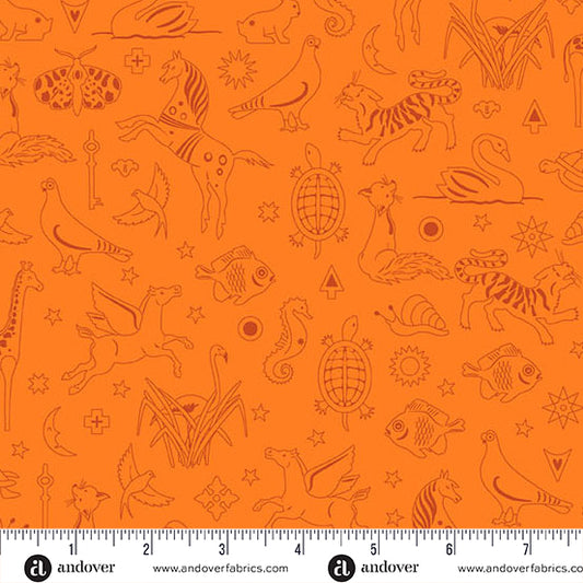 Sun Print 2025 - Goldfish Philately - Cosmos PRE-ORDER SHIPS JANUARY 2025 by Alison Glass with Andover Fabrics