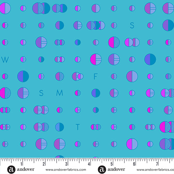 Soliloquy - Data in Lagoon (Half Yard Cut) by Alison Glass with Andover Fabrics