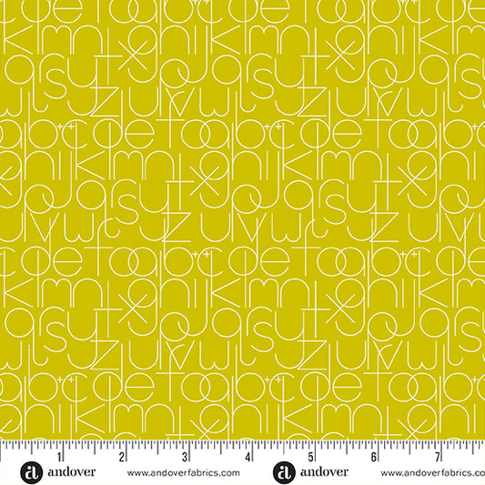 Soliloquy - Enough in Chartreuse (Half Yard Cut) by Alison Glass with Andover Fabrics