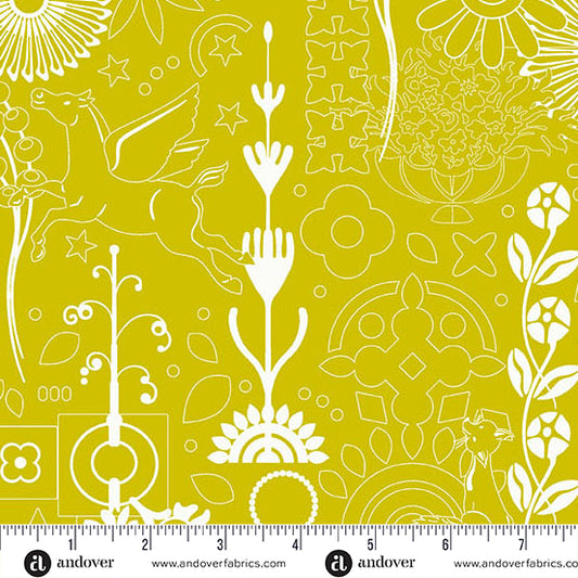 Sun Print 2025 - Snake Cameo - Cosmos PRE-ORDER SHIPS JANUARY 2025 by Alison Glass with Andover Fabrics