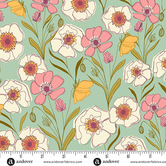 Meadow Walk - Spring Poppies Meadow PREORDER SHIPS FEBRUARY 2025 by Alexandra Bordallo with Andover Fabrics