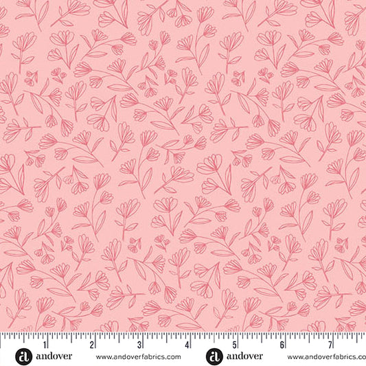 Meadow Walk - Blush Wild Freesia PREORDER SHIPS FEBRUARY 2025 by Alexandra Bordallo with Andover Fabrics