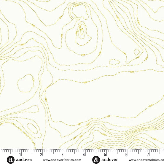 Sun Print Whisper - Topography in Chartreuse - by Alison Glass with Andover Fabrics
