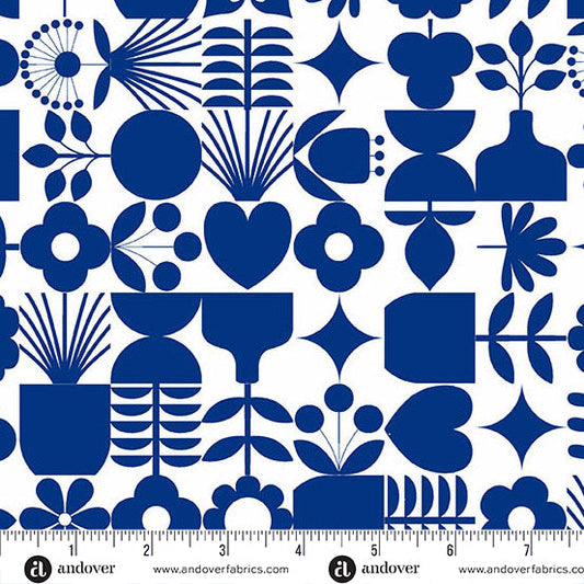 Amsterdam - Cityscape Cobalt - by Libs Elliott with Andover Fabrics