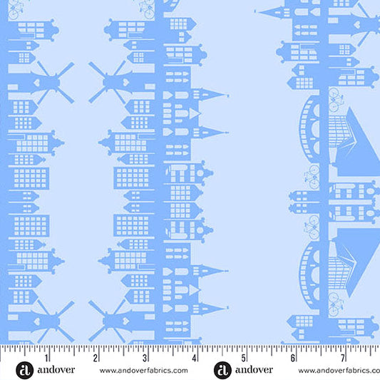 Amsterdam - 9 Streets Frozen Canal - by Libs Elliott with Andover Fabrics