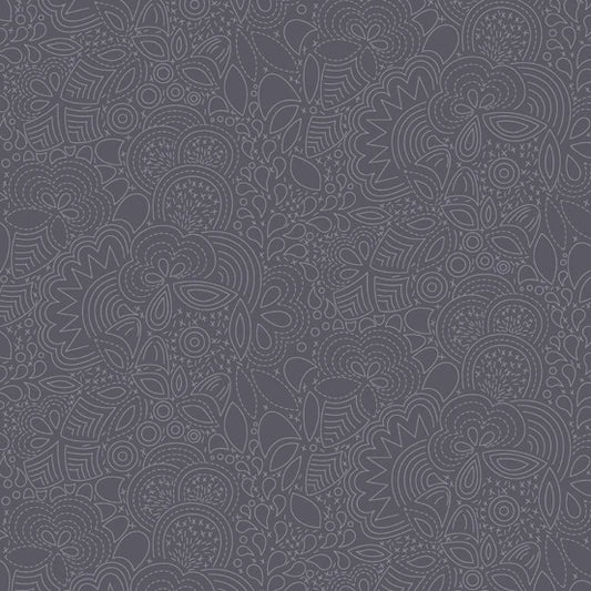 Remix - Stitched in Charcoal - by Alison Glass with Andover Fabrics