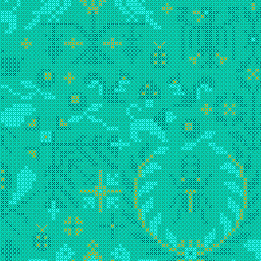 Sun Print 2020 - Menagerie in Mermaid - by Alison Glass with Andover Fabrics