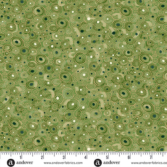Golden by Makower UK – Scroll (Green) – by Makower UK with Makower UK