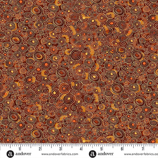 Golden by Makower UK – Scroll (Brown) – by Makower UK with Makower UK