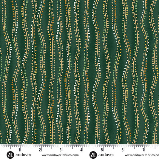 Golden by Makower UK – Stripe (Green) – by Makower UK with Makower UK