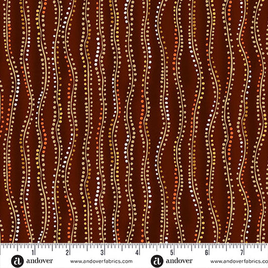 Golden by Makower UK – Stripe (Brown) – by Makower UK with Makower UK