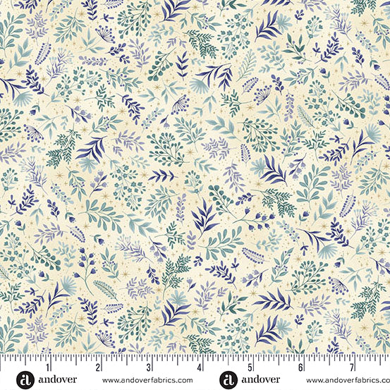 Charmed - Flora in Cream - by Makower UK with Andover Fabrics