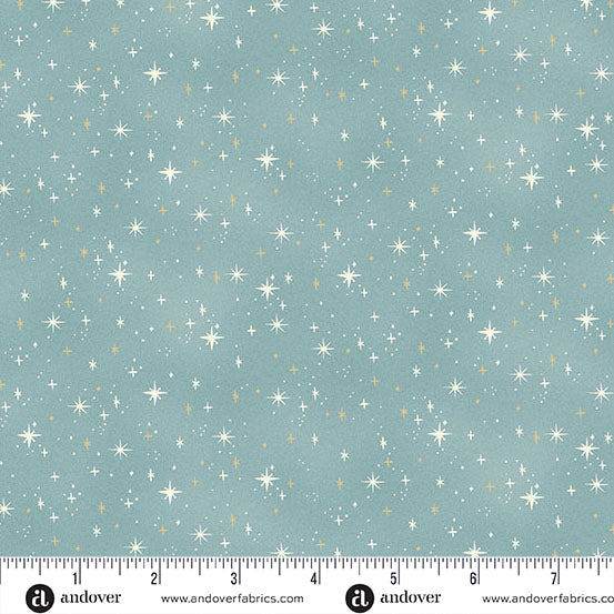 Charmed - Shimmer in Teal - by Makower UK with Andover Fabrics