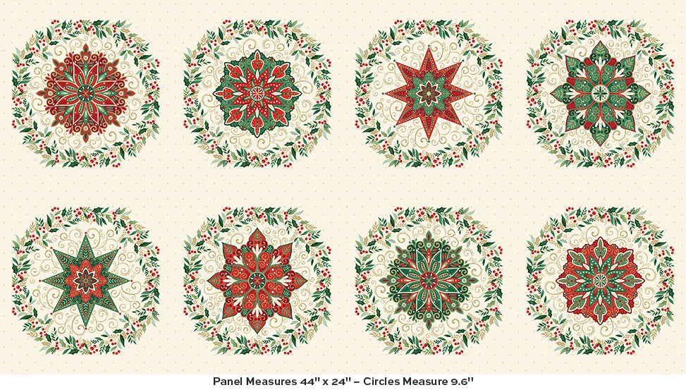 Adorn - Cream Circles Panel - by Makower UK with Andover Fabrics