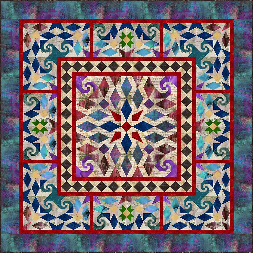 Ember Glass Quilt Kit featuring Tim Holtz Eclectic Elements & Sue Penn Textures