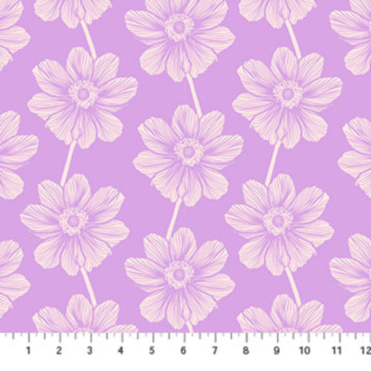 Indelible - Anemone in Lilac - by Anna Maria Textiles