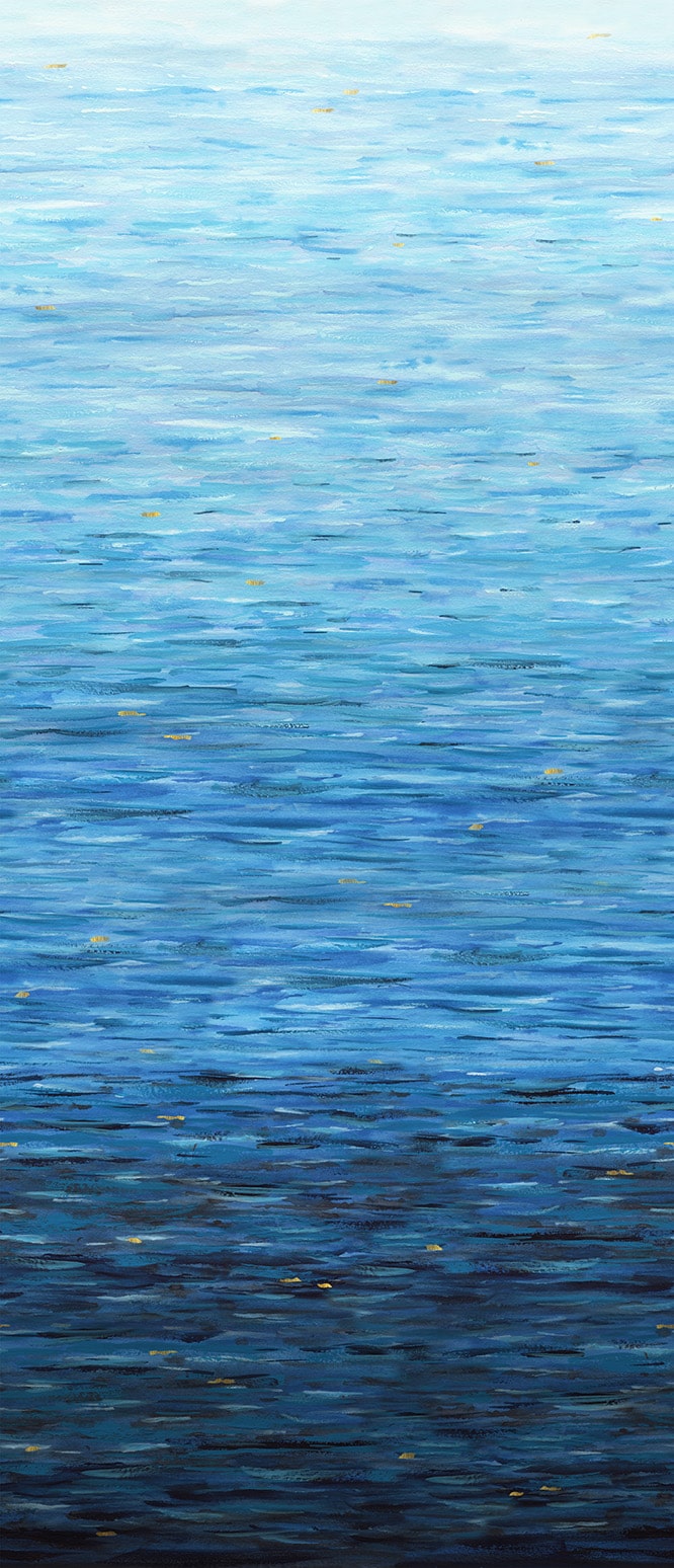 Behind Blue Eyes fabric – Water Texture Ombre print – by Funny Girl for Studio E Fabrics