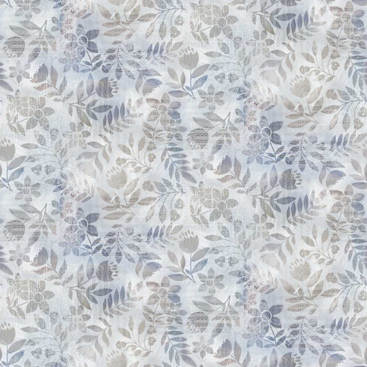 Kindly, Yours - Shaded Leaves in Blue - by Diane Kappa with Studio E Fabrics