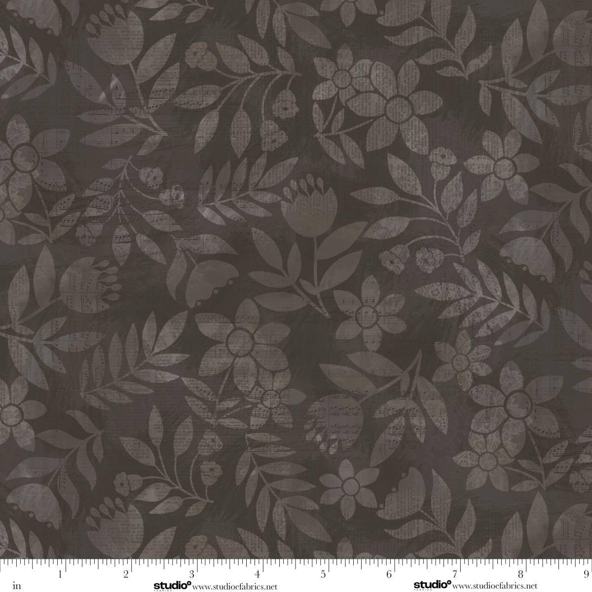 Kindly, Yours - Shaded Leaves in Dark Chocolate - by Diane Kappa with Studio E Fabrics