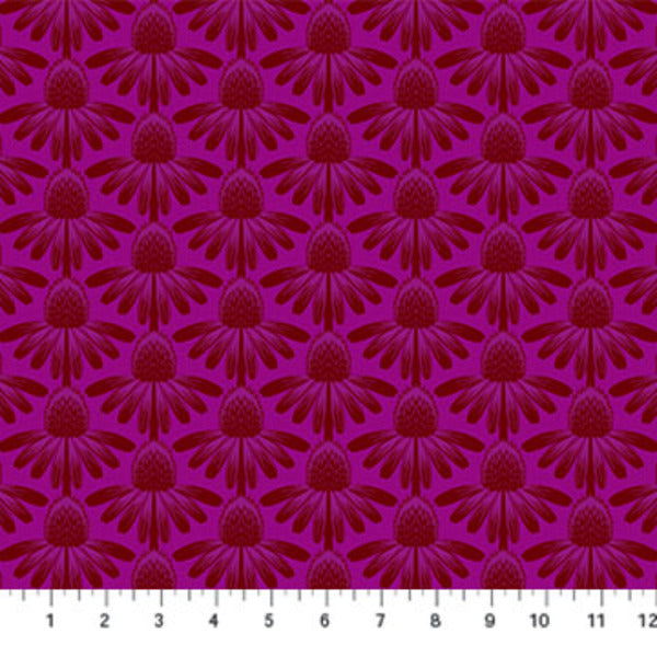 Indelible - Coneflower in Magenta - by Anna Maria Textiles