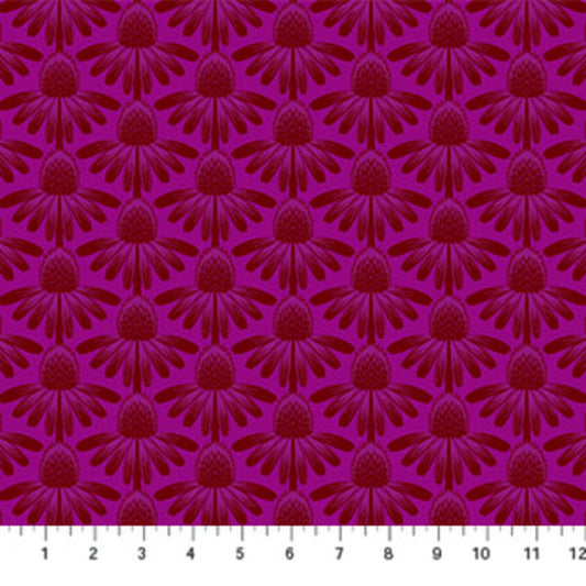 Indelible - Coneflower in Magenta - by Anna Maria Textiles