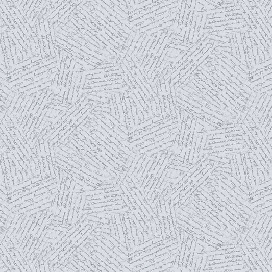 Kindly, Yours - Precious Letters in Silver Blue - by Diane Kappa with Studio E Fabrics