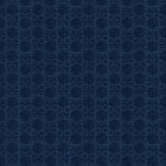 Kindly, Yours - Stem Flower in Indigo - by Diane Kappa with Studio E Fabrics