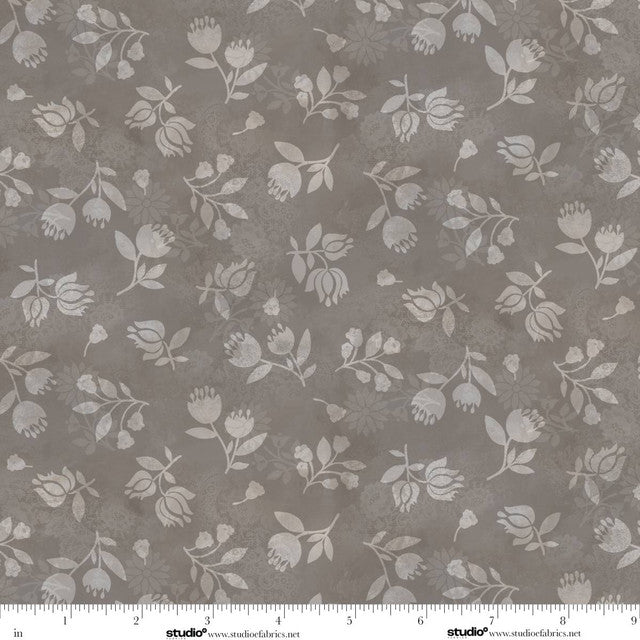 Kindly, Yours - Shaded Flowers in Mushroom - by Diane Kappa with Studio E Fabrics