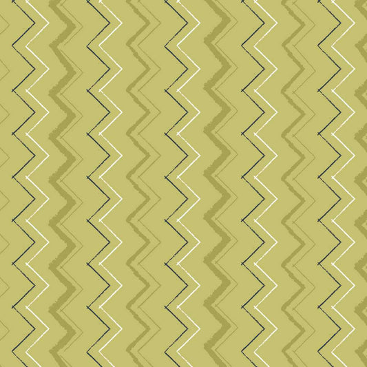 Free Falling - Zig Zag in Matcha - by Funny Girl with Studio E Fabrics