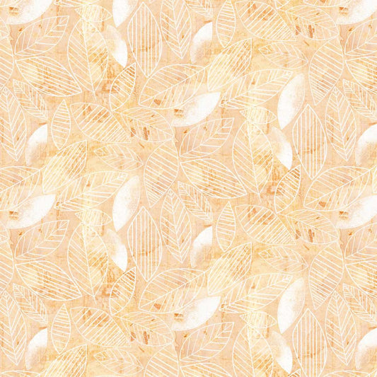 Free Falling - Leaf Lines in Tangerine - by Funny Girl with Studio E Fabrics