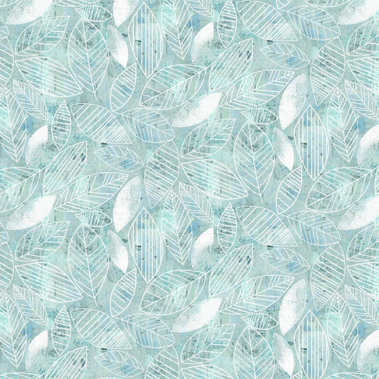 Free Falling - Leaf Lines in Slate - by Funny Girl with Studio E Fabrics