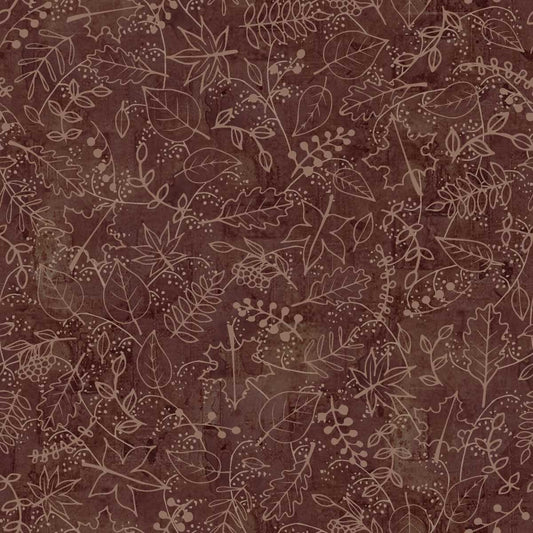 Free Falling - Fall Foliage in Mocha - by Funny Girl with Studio E Fabrics