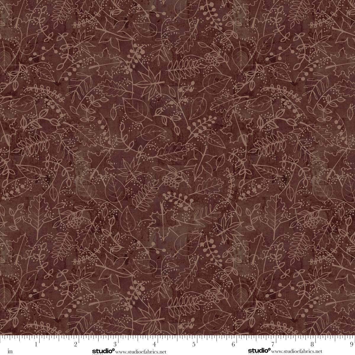 Free Falling - Fall Foliage in Mocha - by Funny Girl with Studio E Fabrics