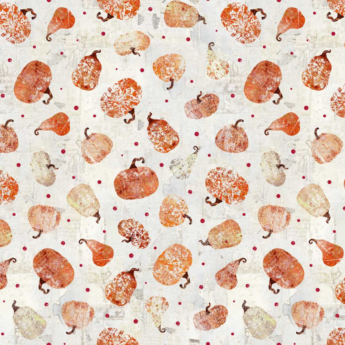 Free Falling - Rough Pumpkins in Pearl - by Funny Girl with Studio E Fabrics