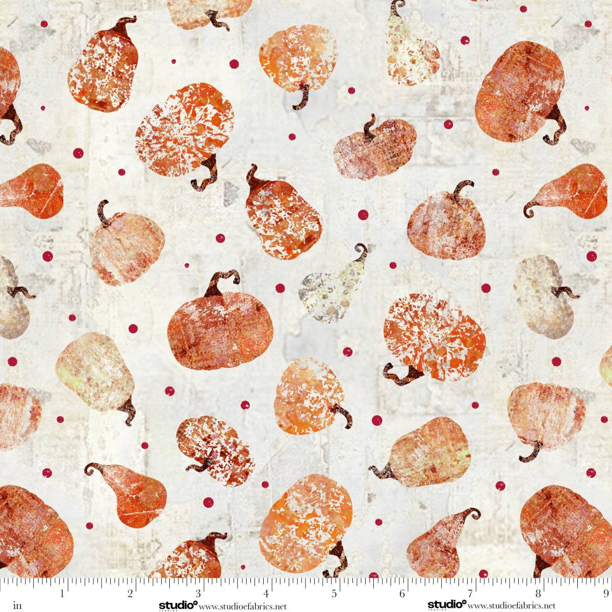 Free Falling - Rough Pumpkins in Pearl - by Funny Girl with Studio E Fabrics