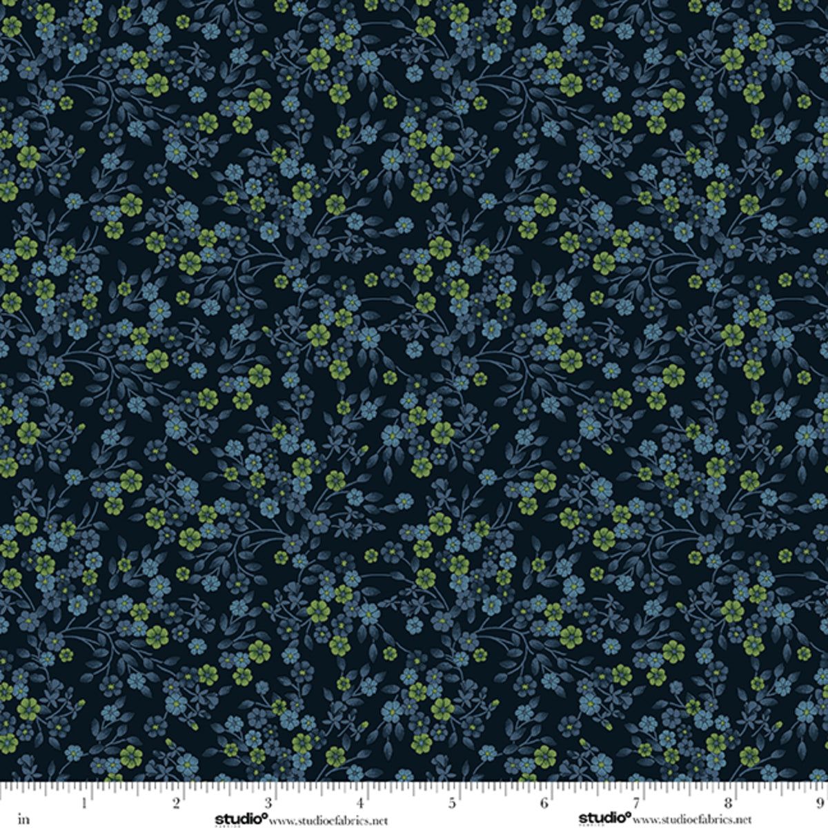 Bar Harbor - Ditsy Floral Vine in Indigo - by Chelsea DesignWorks with Studio E Fabrics