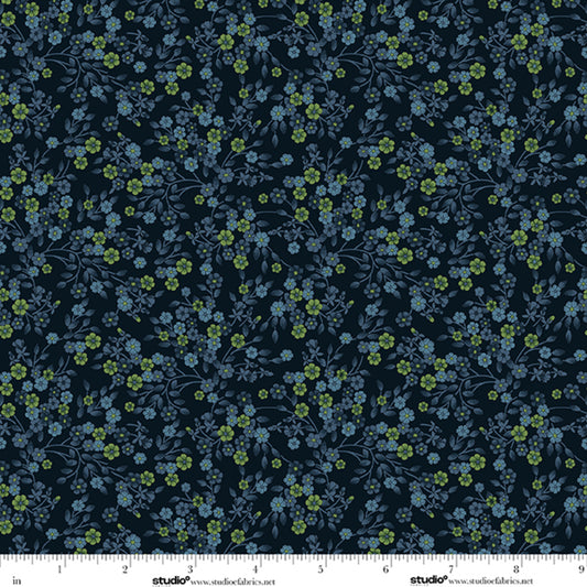 Bar Harbor - Ditsy Floral Vine in Indigo - by Chelsea DesignWorks with Studio E Fabrics