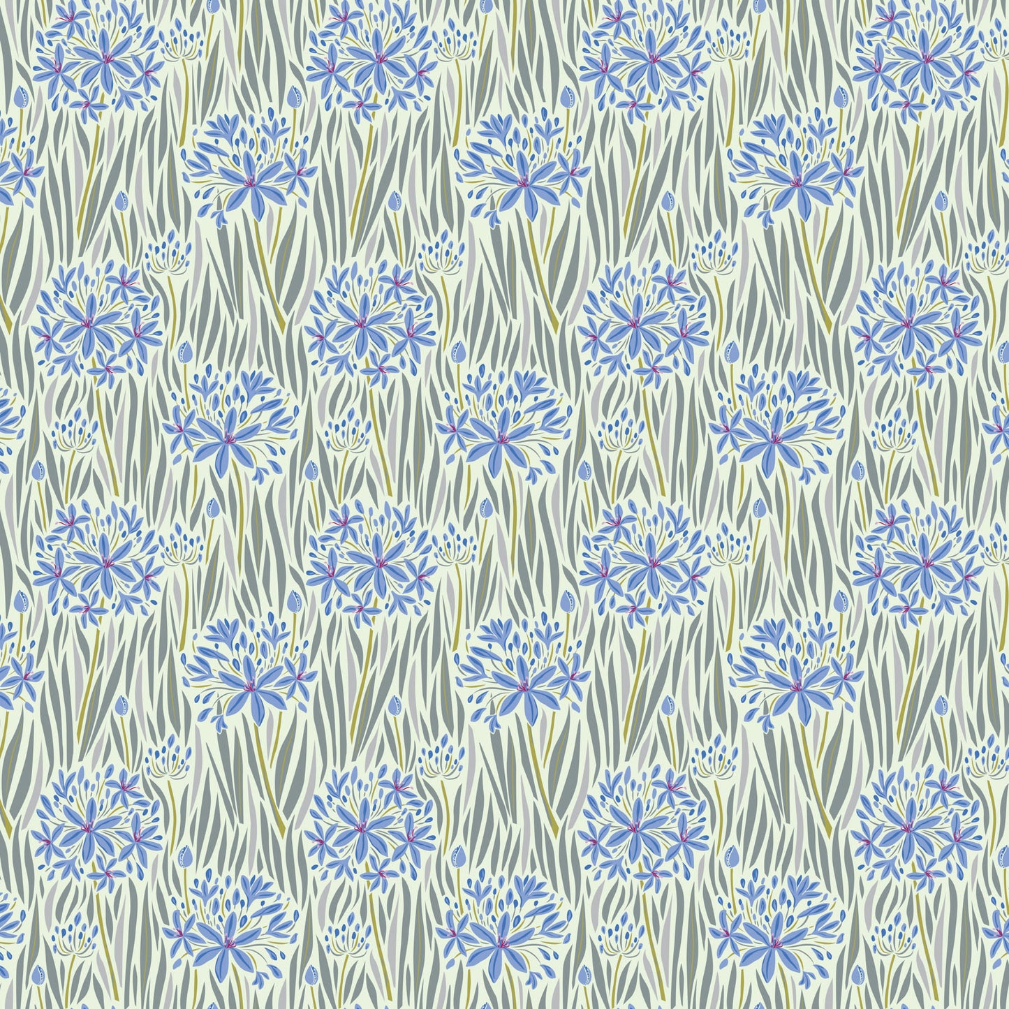 Wandering Eye - Agapantha in Cool by Kathy Doughty with Figo Fabrics