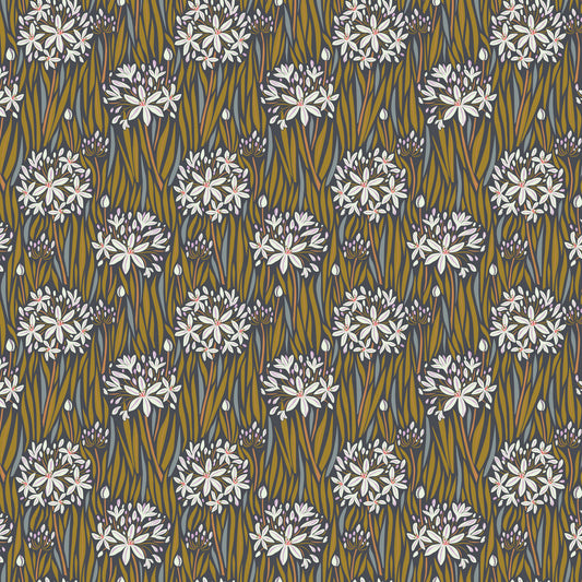 Wandering Eye - Agapantha in Neutral by Kathy Doughty with Figo Fabrics