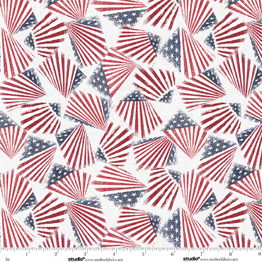 STARS & Stripes - Patriotic Flag Abstract - by Funny Girl with Studio E Fabrics