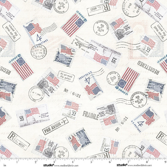 STARS & Stripes - Postage Toss - by Funny Girl with Studio E Fabrics
