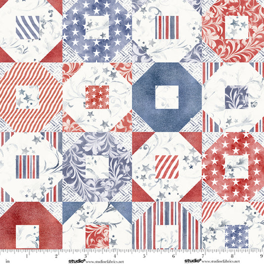 STARS & Stripes - Octagon Patchwork - by Funny Girl with Studio E Fabrics