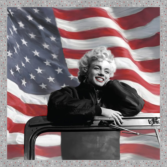 STARS & Stripes - Marilyn USO Tour Panel - by Funny Girl with Studio E Fabrics