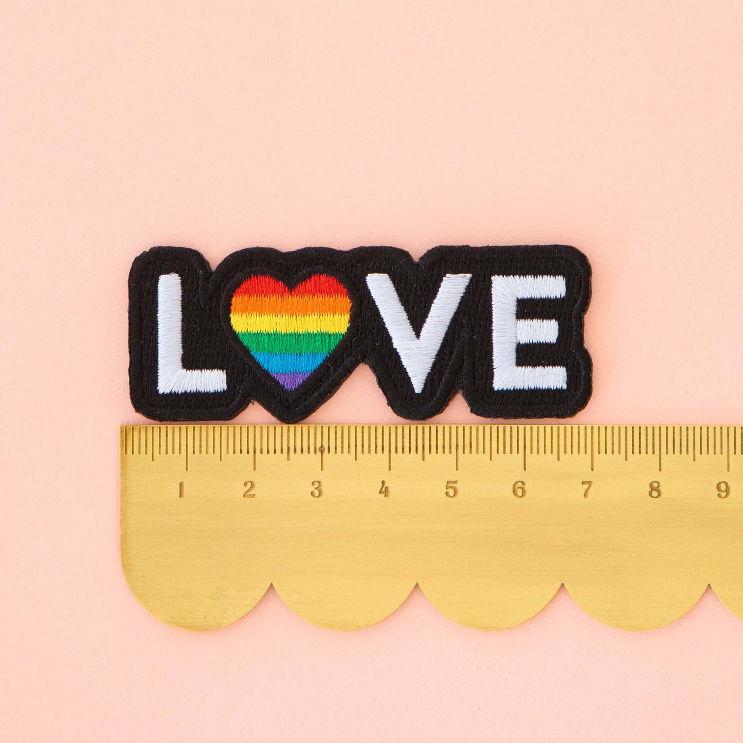 Sarah Hearts Love Pride Iron-On Patch