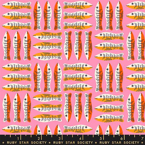 1-800 Calico - Little Sardines in Lucky Pink - by Ruby Star Society with Moda Fabrics