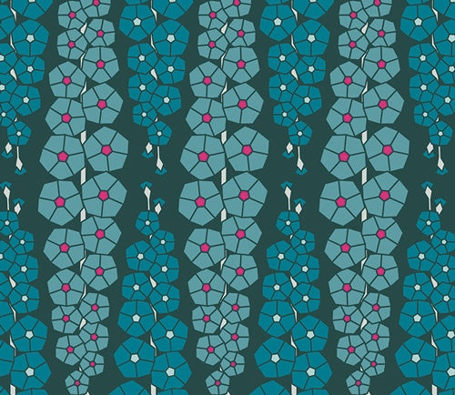 Loved to Pieces Fabrics - Gladiolumns Deepbluem Rayon (Half Yard Cut) by Mx Domestic (FKA Mister Domestic)