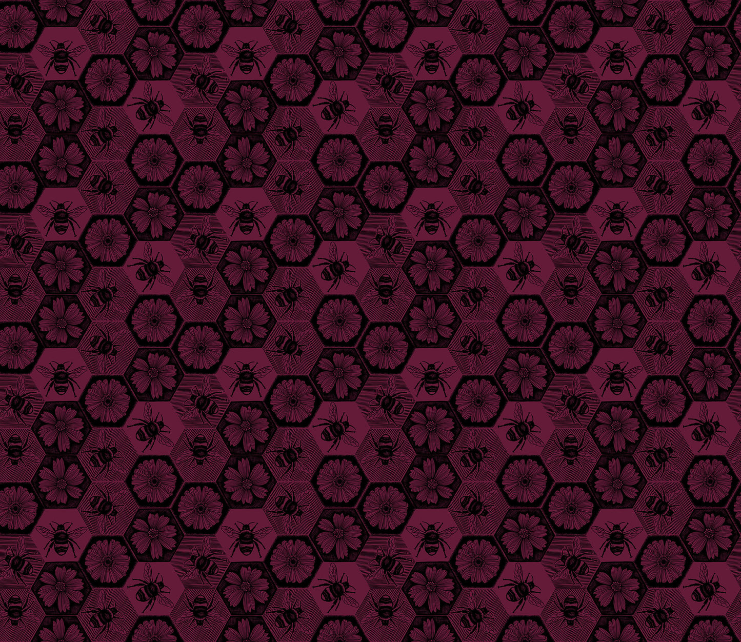 Indelible Ink - Busy in Mulberry - by Anna Maria Textiles