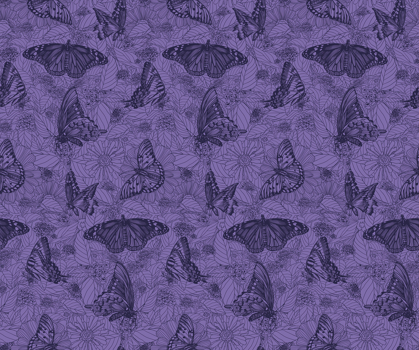 Indelible Ink - Winging It in Blueberry - by Anna Maria Textiles