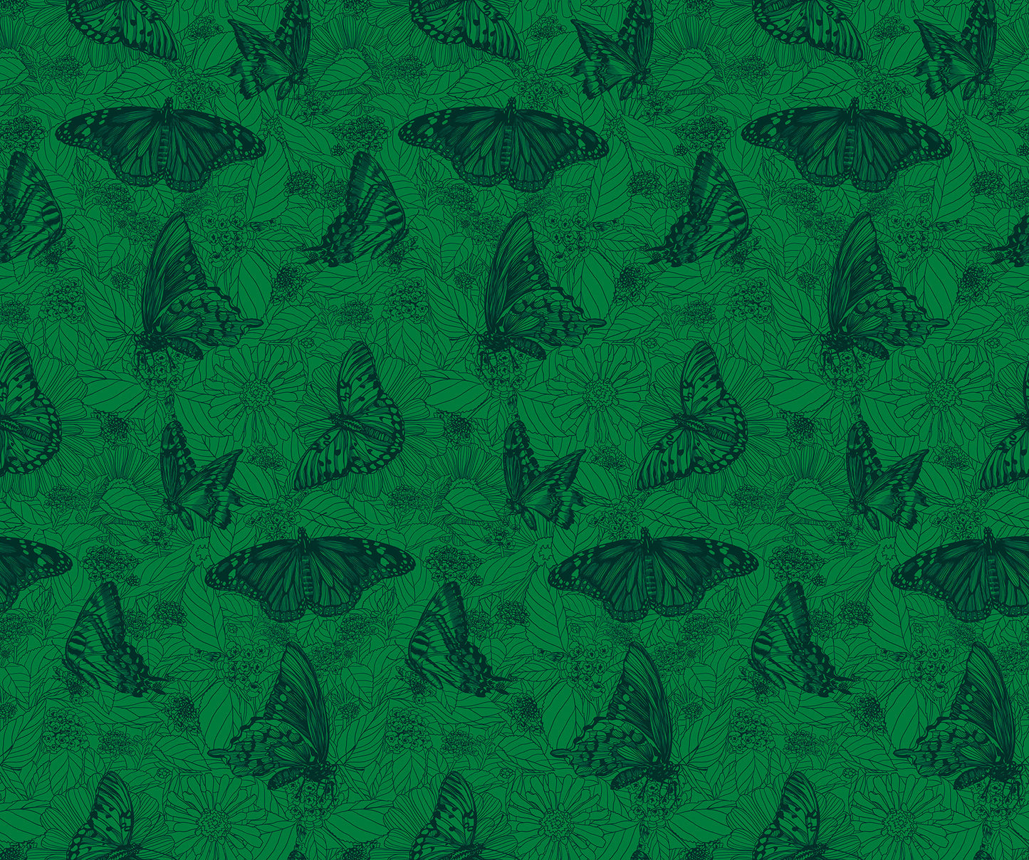 Indelible Ink - Winging It in Jade - by Anna Maria Textiles