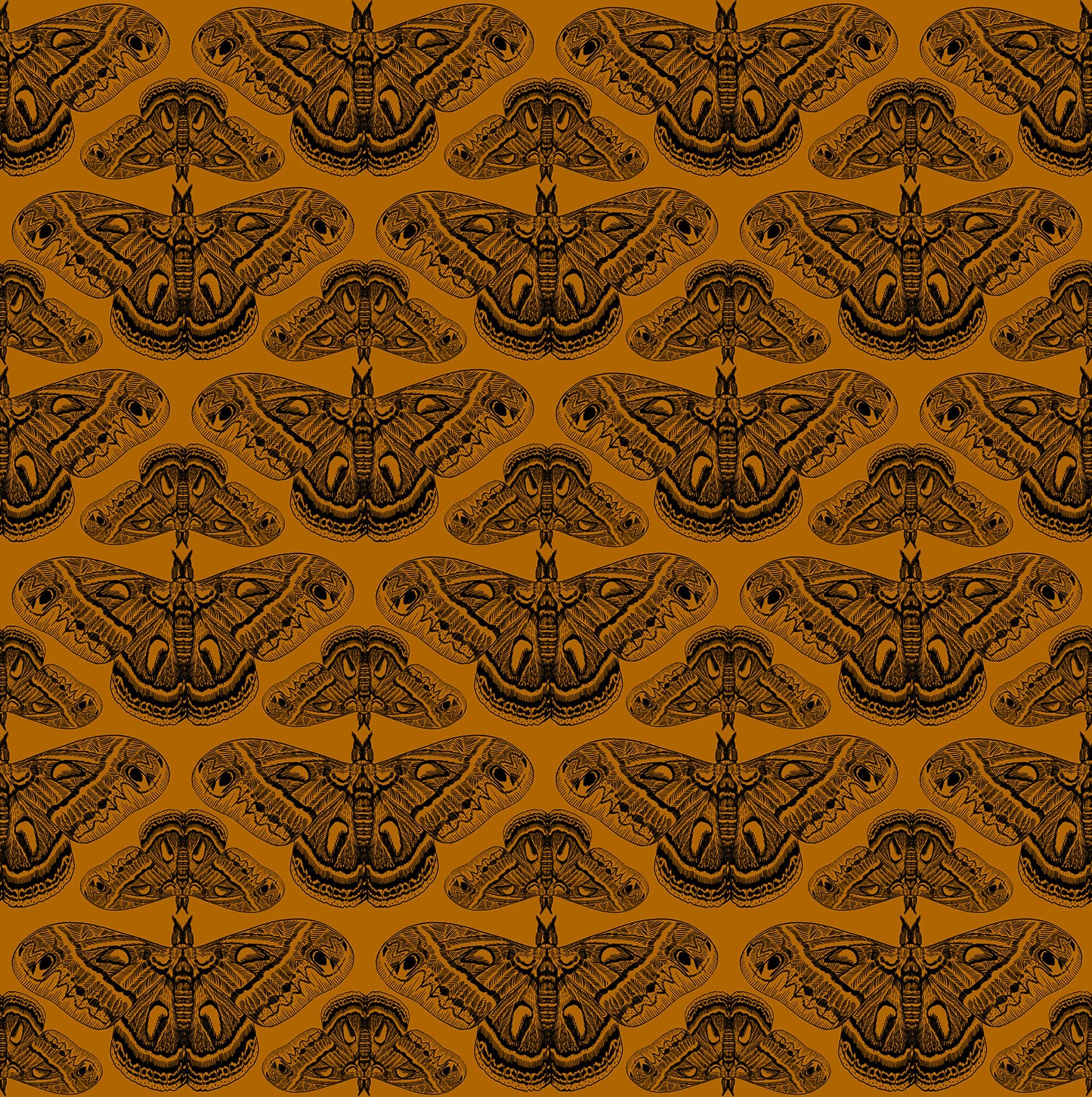 Indelible Ink - Cecropia in Saffron - by Anna Maria Textiles